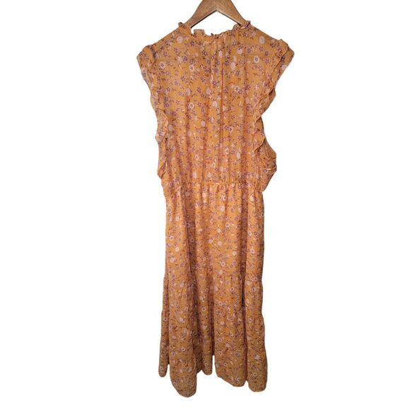 NWT‎ Steve Madden BB Dakota Ditsy Dress Size XXL Yellow Floral Maxi Tiered - Picture 7 of 8